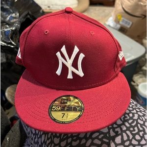 New York Yankees baseball cap size 7 1/2 deep red